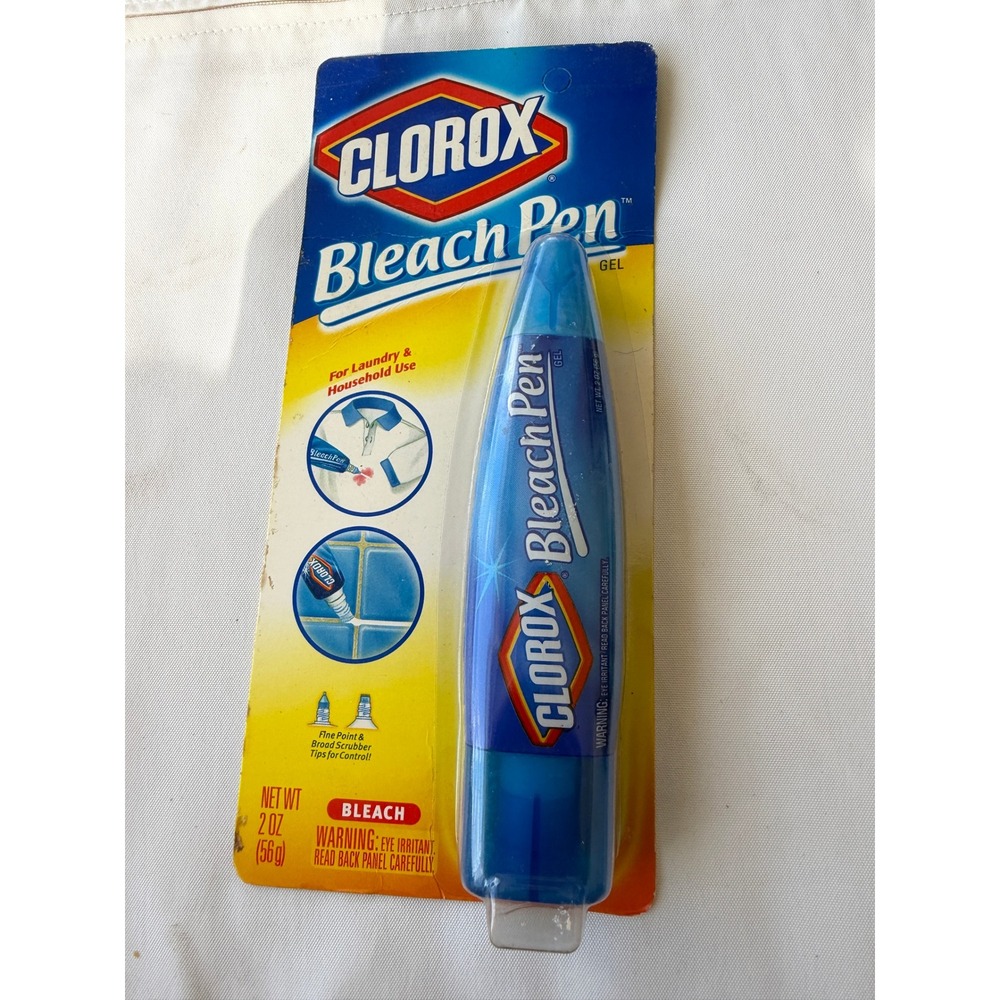 Clorox Bleach Pen Gel Dual Tipped Stain Remover for Laundry and Household 2oz